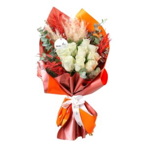 Infinite Elegance 9 Beyaz Gül Buketi