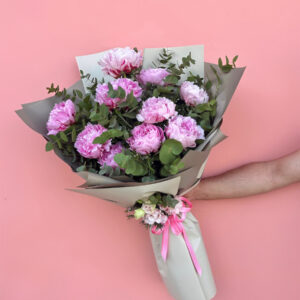 10’lu Pembe Şakayık Buketi