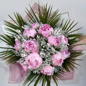 12'li Pembe Şakayık Buketi